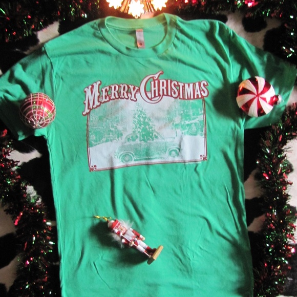 BELLA COTTON LADIES MERRY CHRISTMAS TSHIRT WITH TR - Picture 1 of 3